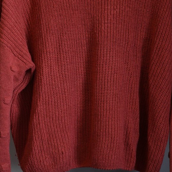 Society 212 Ribbed Coral Knit Sweater, Size L - Picture 2 of 2